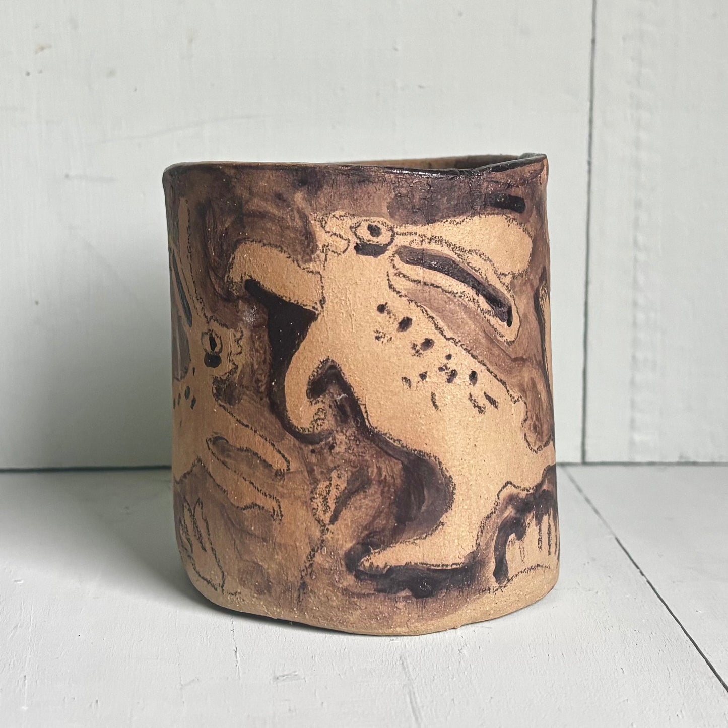 Bunny dance pot/vase/vessel