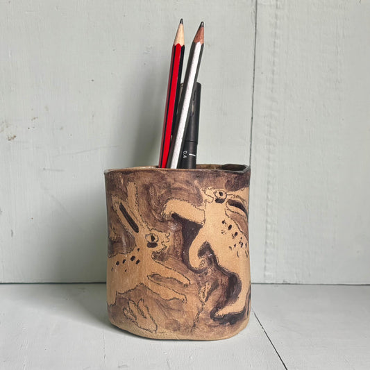 Bunny dance pot/vase/vessel