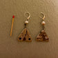 Moth and pearl earrings