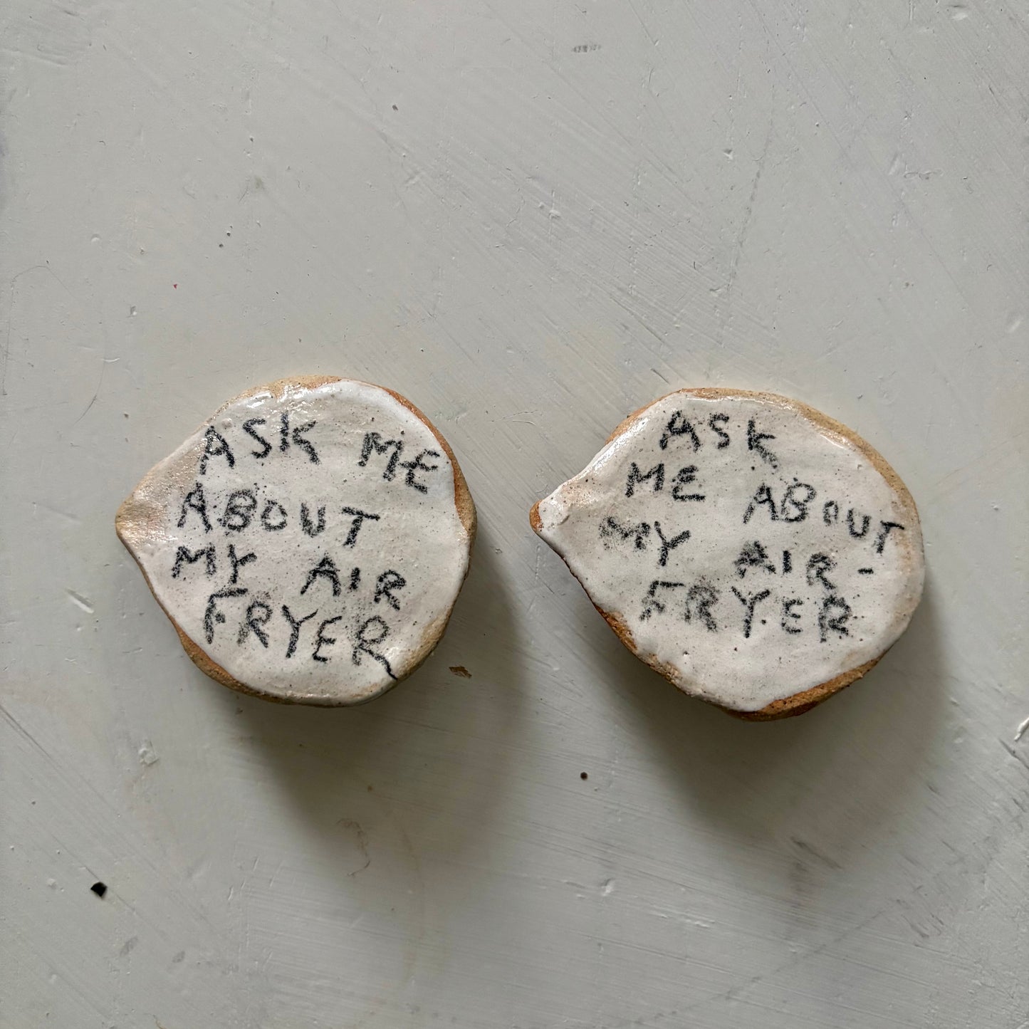 Badge - ceramic pin - ask me about my air fryer