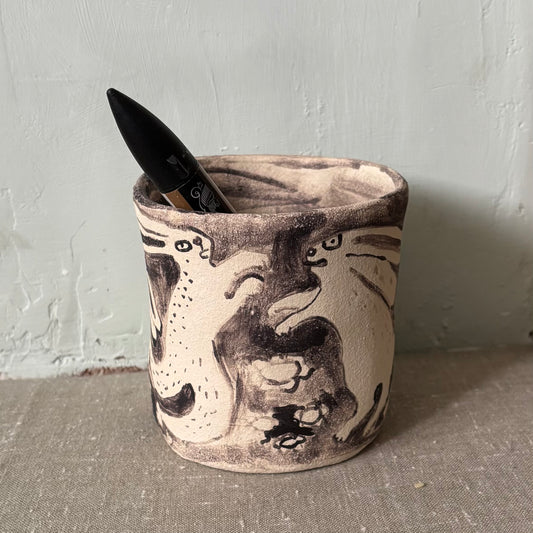 Bunny dance  pot/vase/vessel