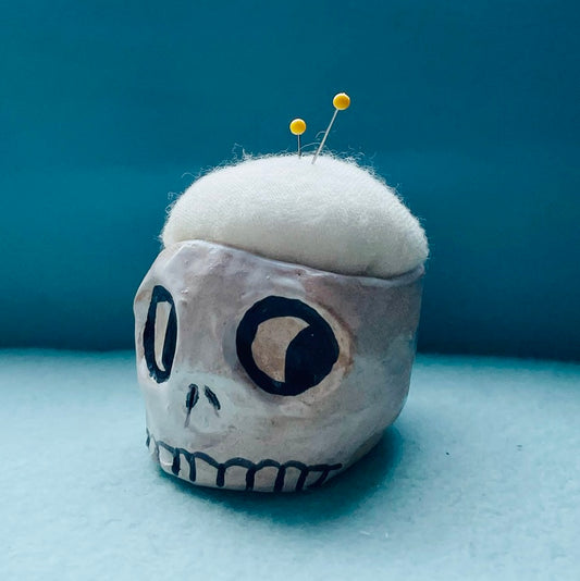 Ceramic Pin Cushion Skull