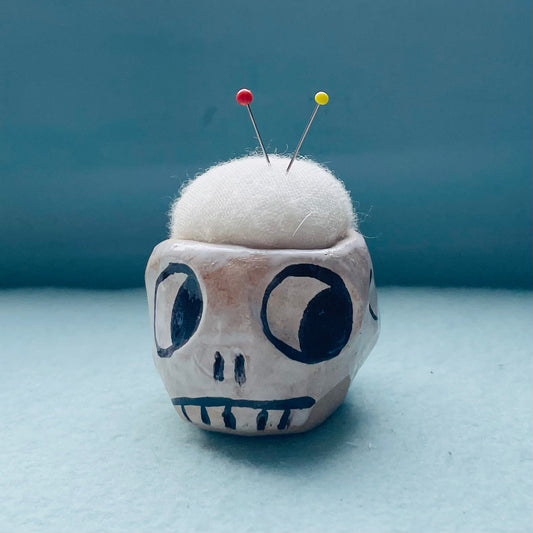 Ceramic Pin Cushion Skull