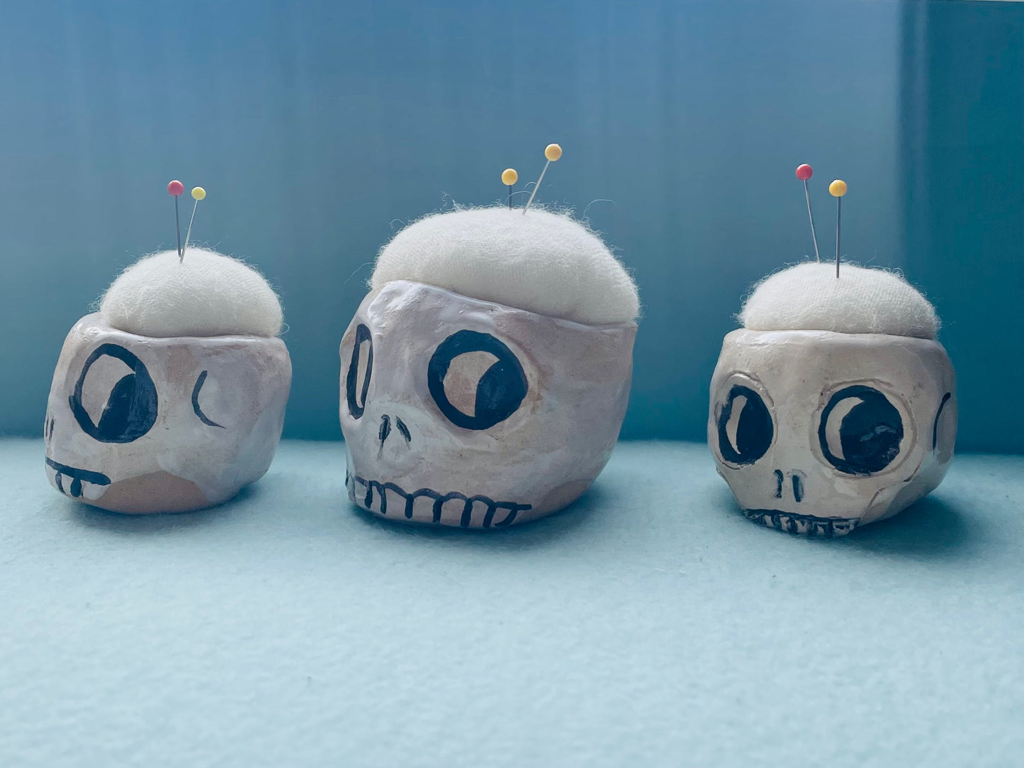 Ceramic Pin Cushion Skull