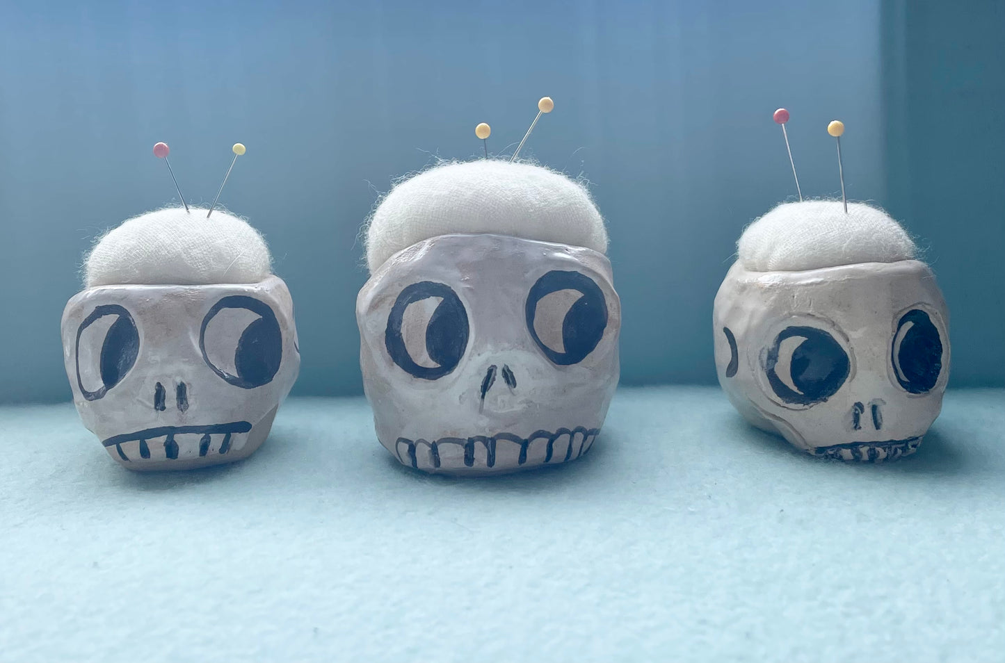 Ceramic Pin Cushion Skull