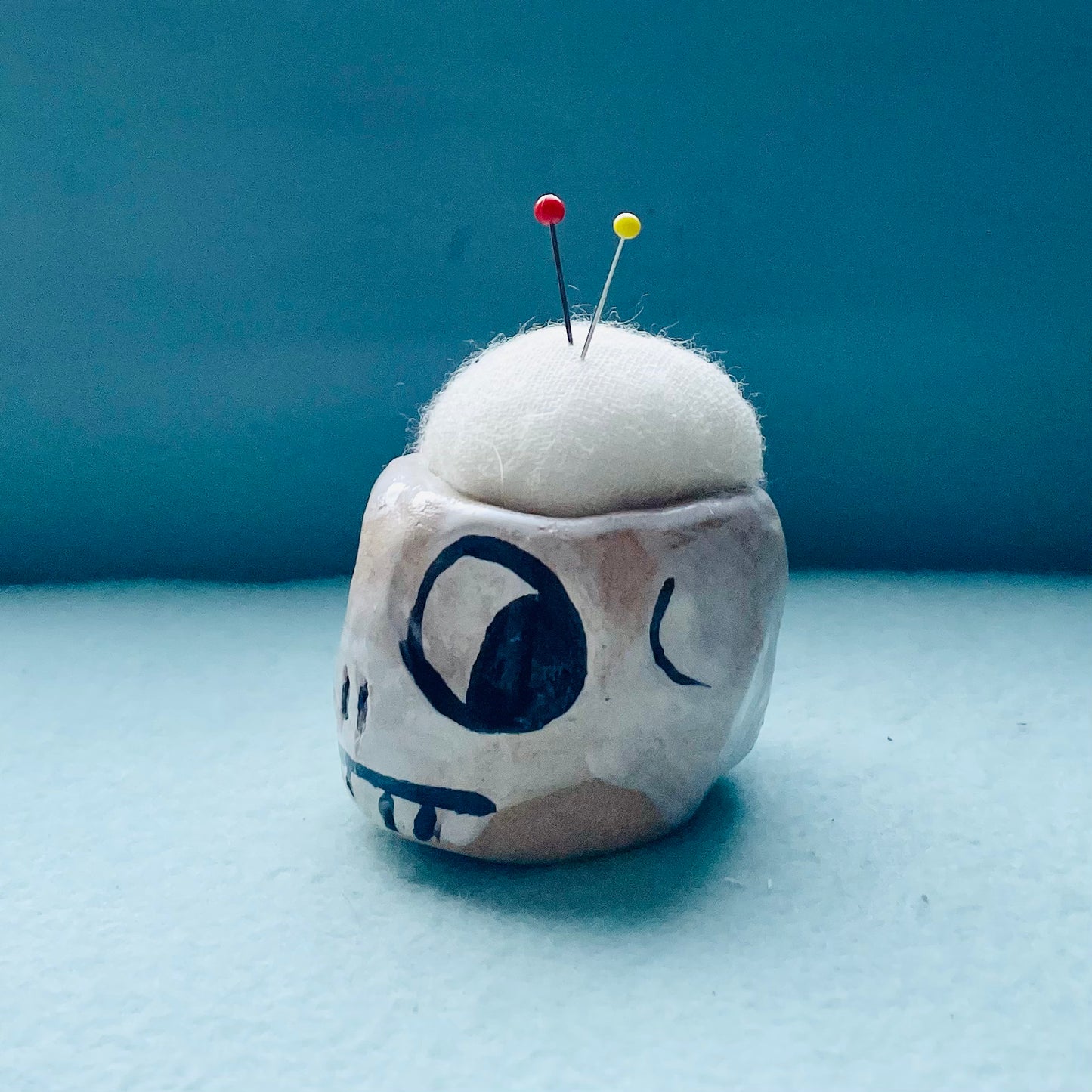 Ceramic Pin Cushion Skull