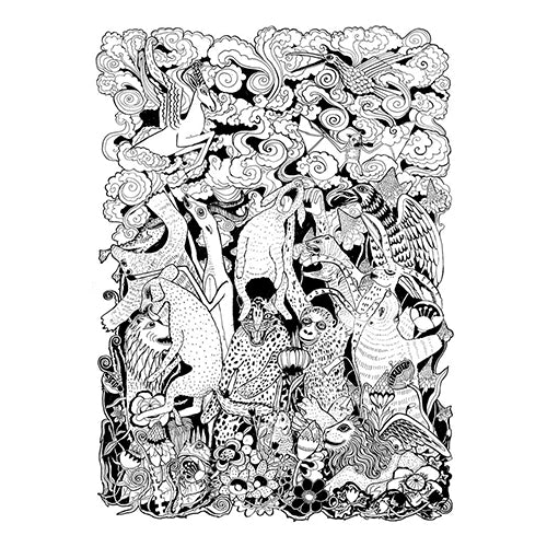 Jungle rave  cotton rag (280gsm) A4) paper